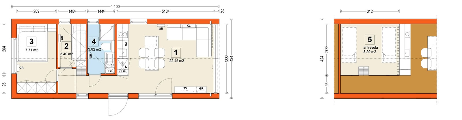 Mobilný dom F1 – variant