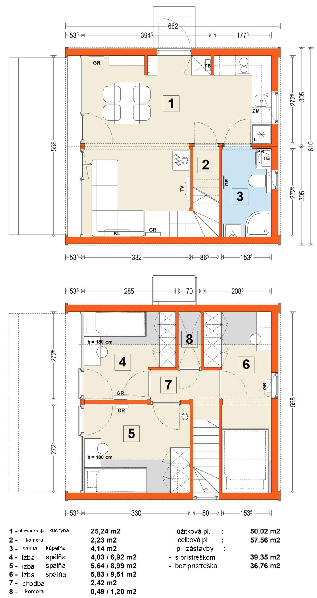 Modulový dom MG3 – variant 12 – pôdorys