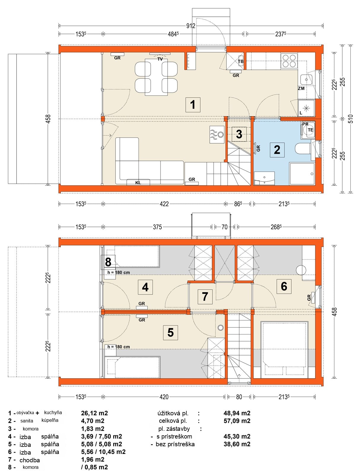 Modulový dom MG3 – variant 3 – pôdorys