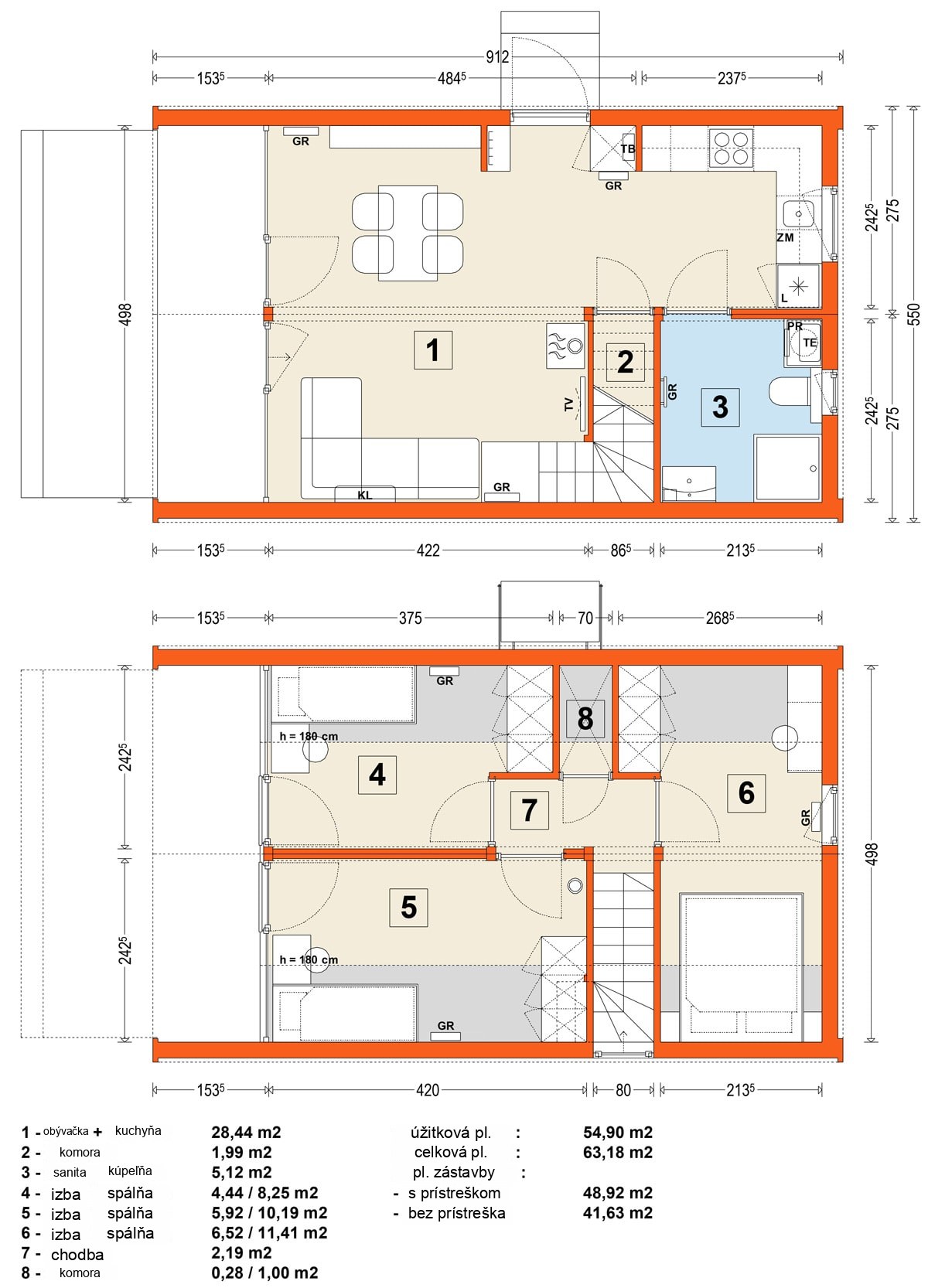 Modulový dom MG3 – variant 8 – pôdorys